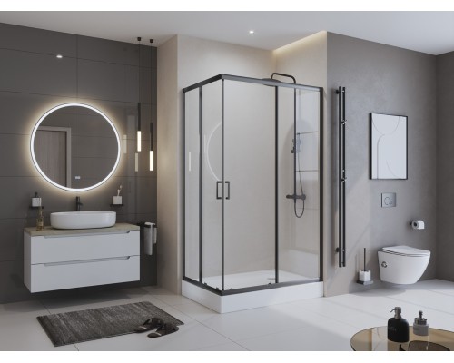 Душевой уголок BelBagno Uno 120х90 Черный матовый