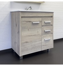Тумба с раковиной Comforty Марио-75 дуб дымчатый Quadro 75