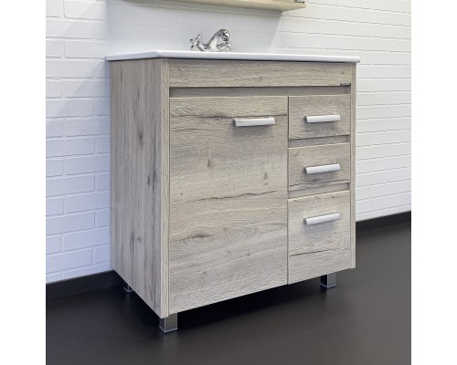 Тумба с раковиной Comforty Марио-75 дуб дымчатый Quadro 75