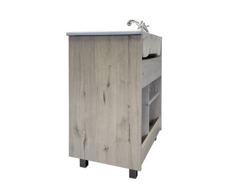 Тумба с раковиной Comforty Марио-75 дуб дымчатый Quadro 75
