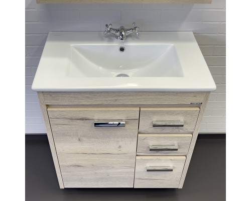 Тумба с раковиной Comforty Марио-75 дуб дымчатый Quadro 75