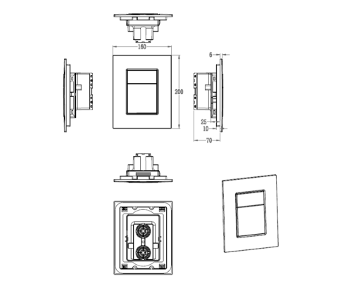 Кнопка смыва для инсталляции Wonzon&Woghand, Черный матовый WW-IB256-MB