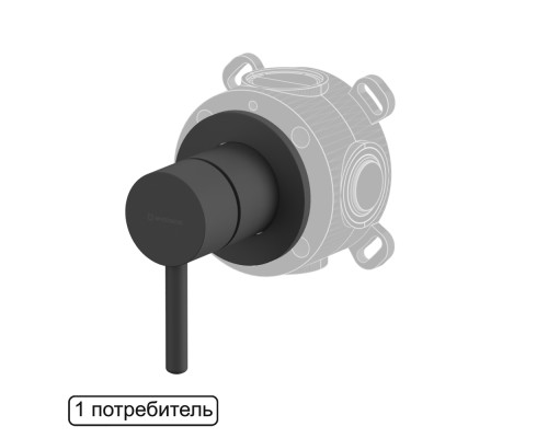 Смеситель скрытого монтажа на 1 потребитель Whitecross Y Y1241BL черный мат