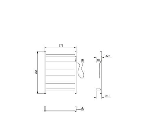 Полотенцесушитель электрический Wonzon&Woghand, Брашированный никель