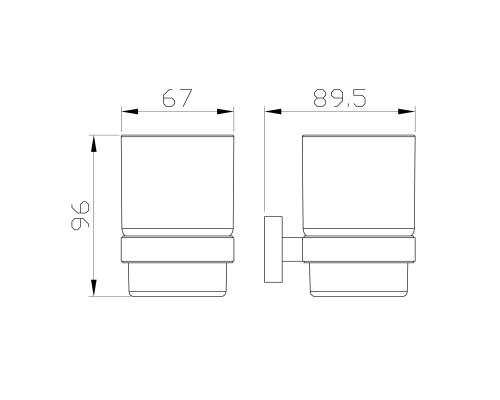 Стакан для зубных щеток с держателем Wonzon&Woghand GRAFFITY, Браш никель WW-9321-BN