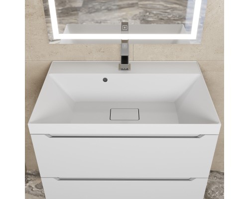 Раковина для ванной 70 см, Uperwood Classic New, белая глянцевая, с накладкой для слива