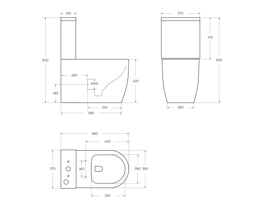 Унитаз компакт BelBagno Marino BB105CPR/BB105SC без бачка с сиденьем Микролифт