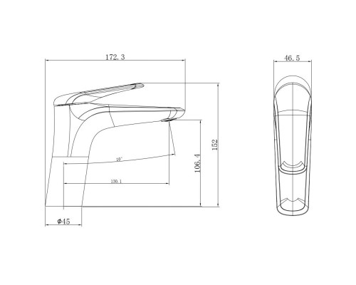 Смеситель для раковины Wonzon&Woghand Elbe, Белый матовый WW-A41222-MW