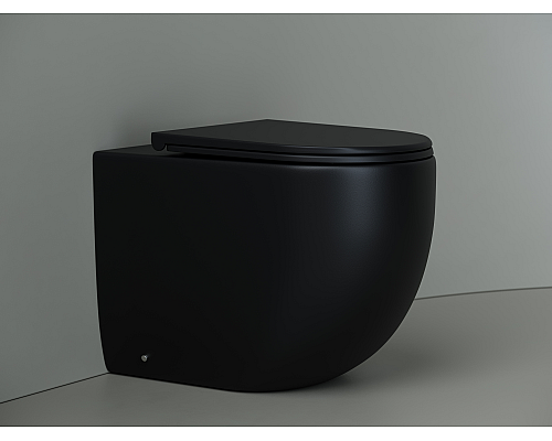 Напольный приставной унитаз Ceramica Nova Metropol Rimless черный матовый Напольный приставной унитаз Ceramica Nova Metropol Rimless черный матовый