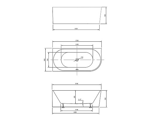 Ванна акриловая Vincea VBT-402-1700L 1700x800x580 белый левая со сливом хром Ванна акриловая Vincea VBT-402-1700L 1700x800x580 белый левая со сливом хром