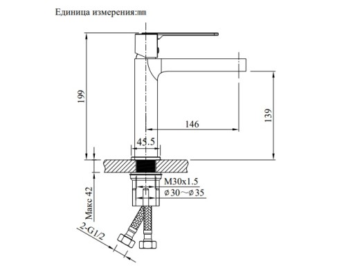 Смеситель для раковины AltroBagno Unione 0135 Cr хром