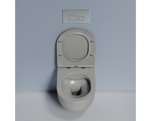 Подвесной унитаз Ceramicanova Modena Rimless серый