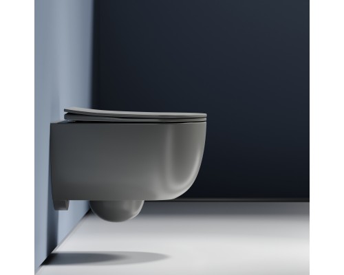 Подвесной унитаз Ceramicanova Modena Rimless серый