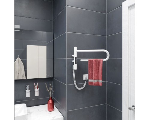 Полотенцесушитель электрический Vincea VTD-1P1WE 39x25 белый таймер