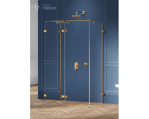 Душевое ограждение NEW TRENDY AVEXA GOLD BRUSHED L 80x80x200 золото
