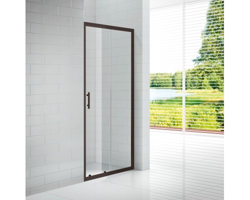 Душевая дверь в нишу Cezares Eco BF-1 120 профиль Черный стекло прозрачное