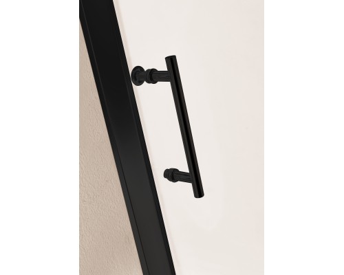 Душевая дверь в нишу Cezares Eco BF-1 120 профиль Черный стекло прозрачное