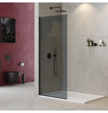 Душевая перегородка Cezares Liberta 90 LIBERTA-L-1-TB-90-GR-NERO профиль Черный матовый стекло серое