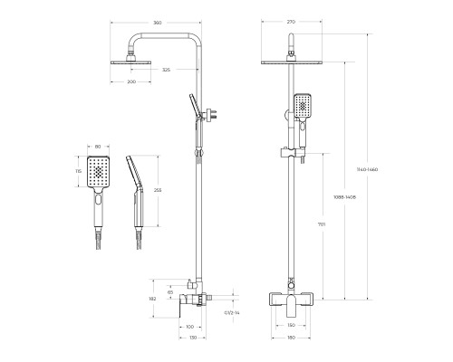 Душевая система Cezares Slider SLIDER-CD-01 Хром