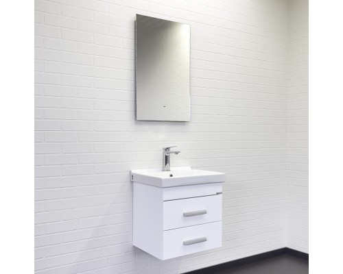 Тумба с раковиной подвесная Comforty Никосия 50П белый глянец Fest 50 F01