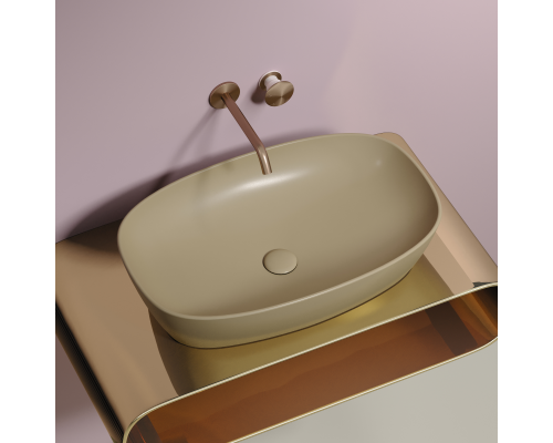 Чаша накладная овальная Ceramica Nova Element 60x38 Капучино Матовый