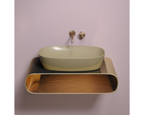 Чаша накладная овальная Ceramica Nova Element 60x38 Капучино Матовый