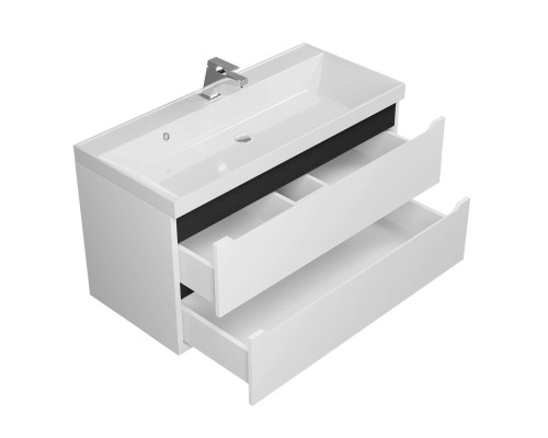 Тумба с раковиной Uperwood Tanos 100 см, белая/графит