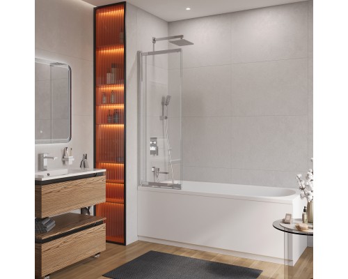 Раздвижная шторка на ванну Cezares SLIDER-VF-11-100/150-C-Cr