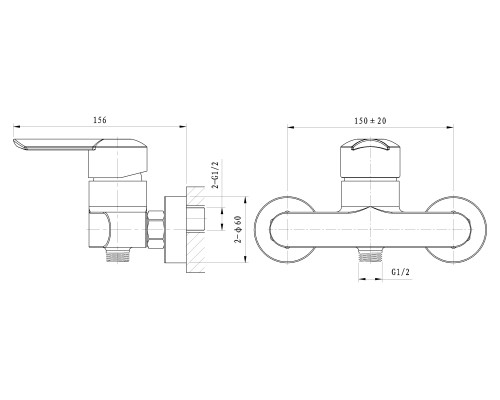 Смеситель для душа Wonzon&Woghand BAROQUE, Хром WW-194101-CR