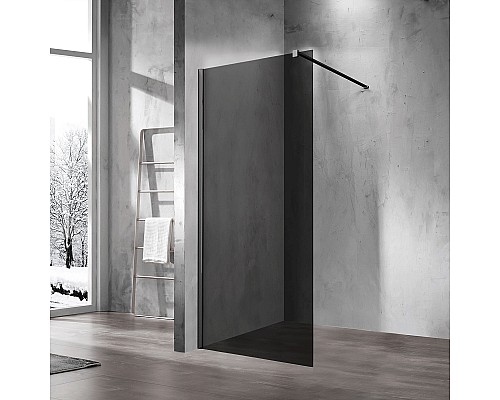 Душевая перегородка Vincea Walk-In VSW-1H900CGB 90x200 черный матовый стекло тонированное