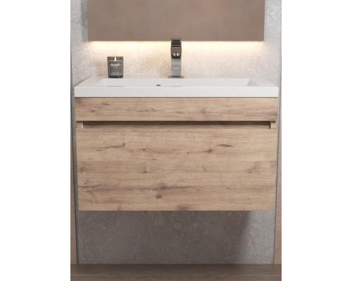 Тумба под раковину подвесная Uperwood Eva 57х47х35 см, Крафт Табачный