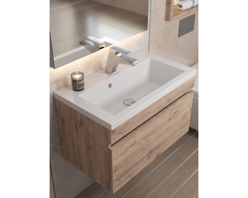 Тумба под раковину подвесная Uperwood Eva 57х47х35 см, Крафт Табачный