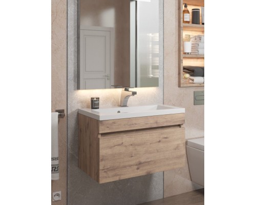 Тумба под раковину подвесная Uperwood Eva 57х47х35 см, Крафт Табачный