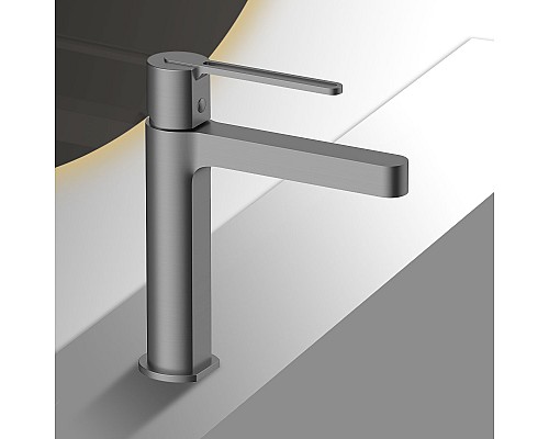 Смеситель для раковины Vincea Rondo VBF-1R1GM однорычажный вороненая сталь