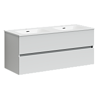 Тумба под раковину SANCOS Urban 1190х450х550, c двумя ящиками, белый глянец
