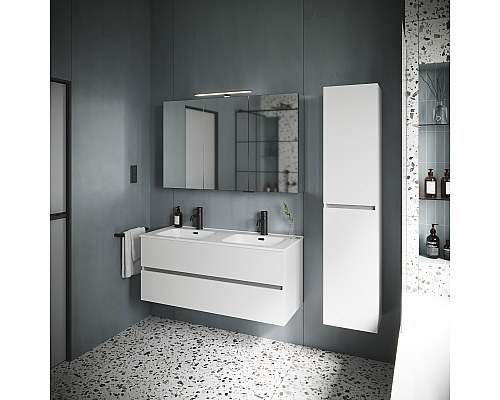 Тумба под раковину SANCOS Urban 1190х450х550, c двумя ящиками, белый глянец Тумба под раковину SANCOS Urban 1190х450х550, c двумя ящиками, белый глянец