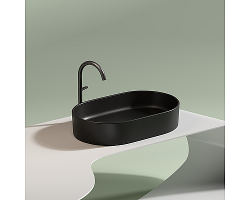 Чаша накладная овальная Ceramica Nova Element 60x38 Чёрный Матовый