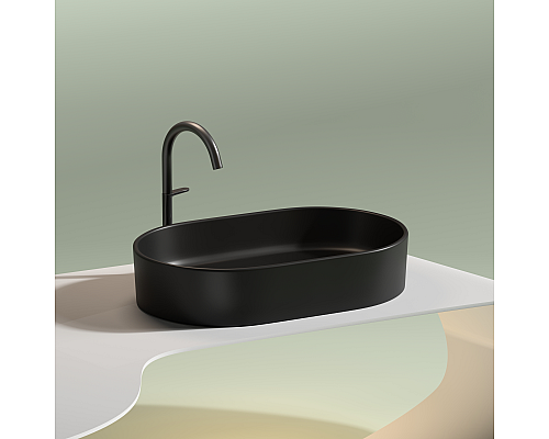 Чаша накладная овальная Ceramica Nova Element 60x38 Чёрный Матовый