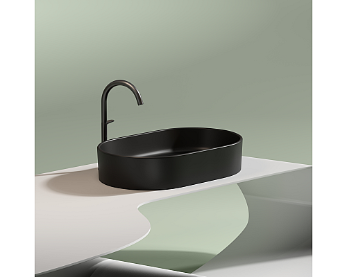 Чаша накладная овальная Ceramica Nova Element 60x38 Чёрный Матовый