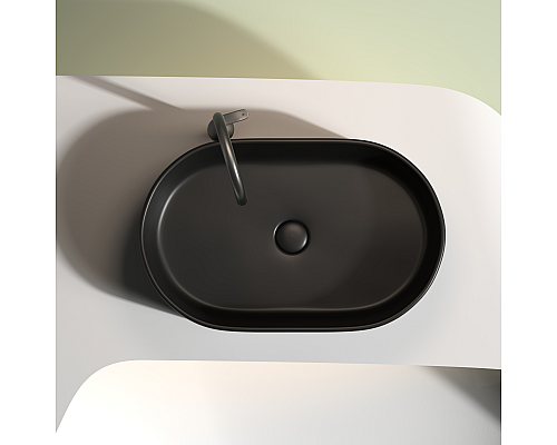 Чаша накладная овальная Ceramica Nova Element 60x38 Чёрный Матовый