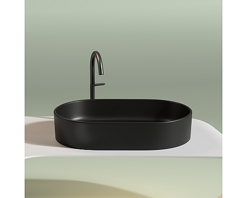 Чаша накладная овальная Ceramica Nova Element 60x38 Чёрный Матовый