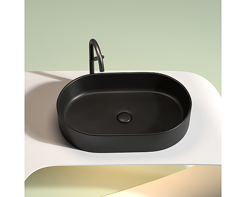 Чаша накладная овальная Ceramica Nova Element 60x38 Чёрный Матовый