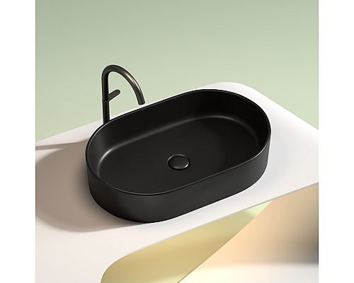 Чаша накладная овальная Ceramica Nova Element 60x38 Чёрный Матовый