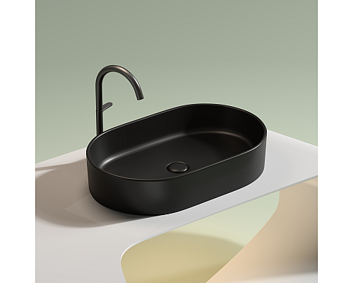 Чаша накладная овальная Ceramica Nova Element 60x38 Чёрный Матовый