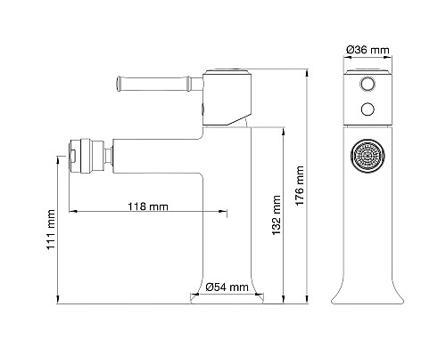 Смеситель для биде Wonzon&Woghand, Черный матовый