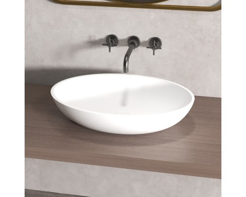 Раковина накладная ABBER Stein белая матовая