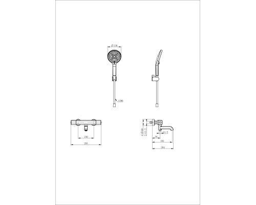 Смеситель для ванны с душем и термостатом Wonzon&Woghand, Темный графит