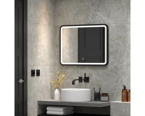 Зеркало Taliente Zled с LED-подсветкой, 80x60 см, прямоугольное, черное