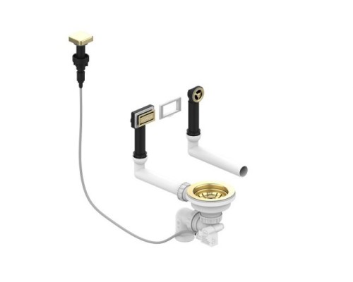 Выпуск для мойки с вертикальным переливом Alveus Pop Up Gold 1144850 с рамкой и заглушкой