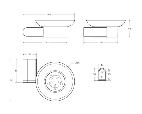 Мыльница Cezares Stylus STYLUS-SODS-01 Хром